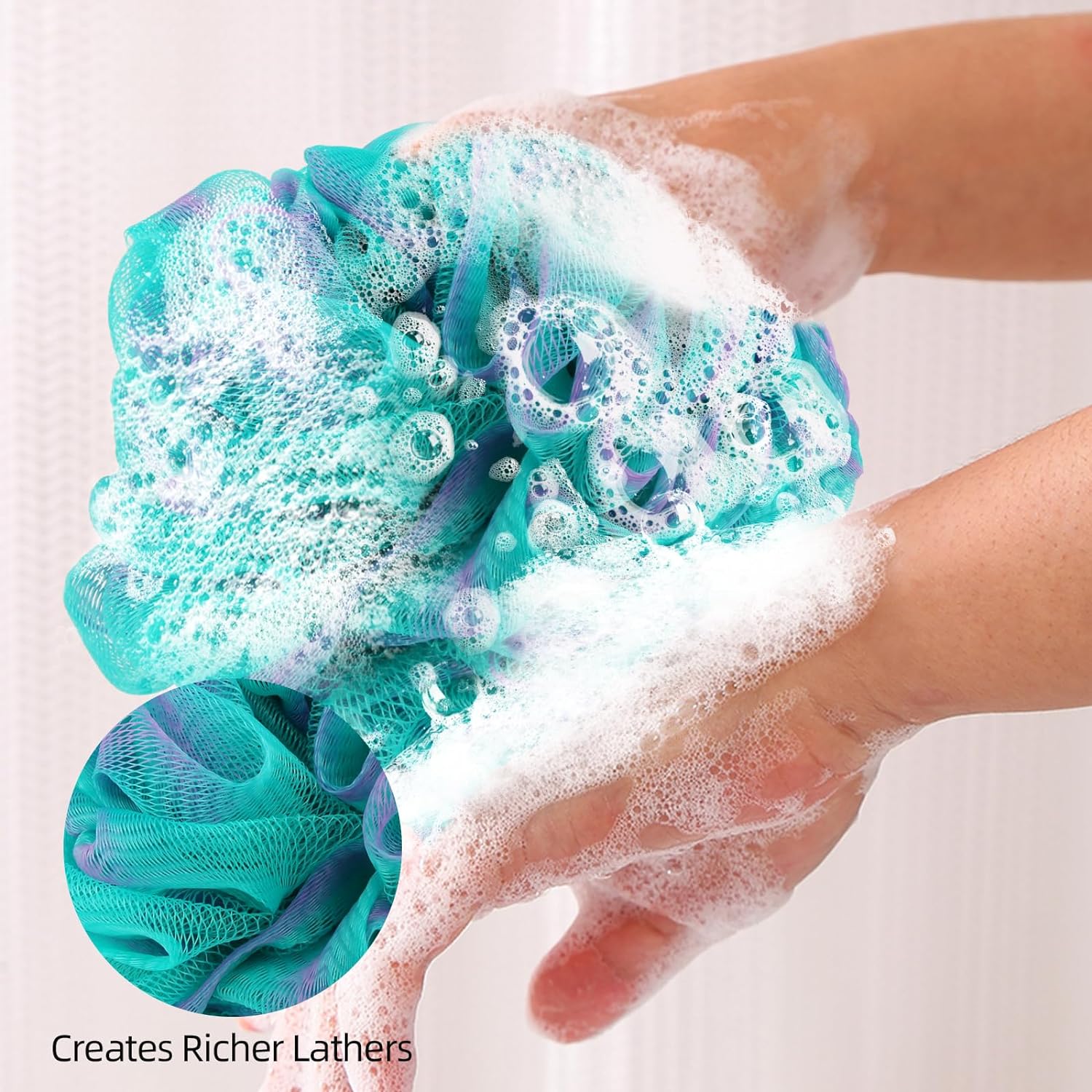 Mesh Shower Loofah Sponge Set (4 Colors)