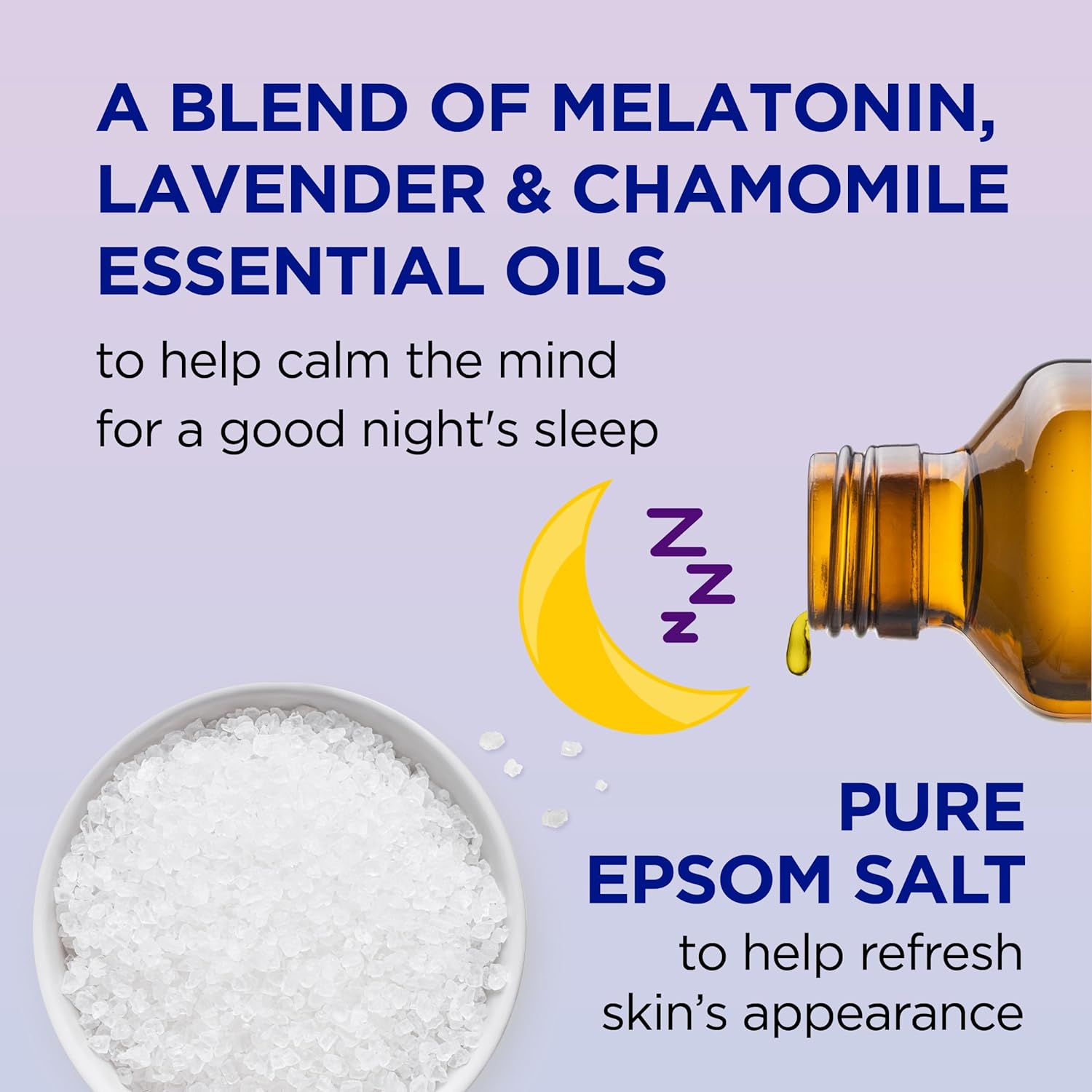 Dr Teal's Foaming Bath with Pure Epsom Salt, Sleep Blend with Melatonin, Lavender & Chamomile Essential Oils, 34 fl oz (Pack of 4) (Packaging May Vary)