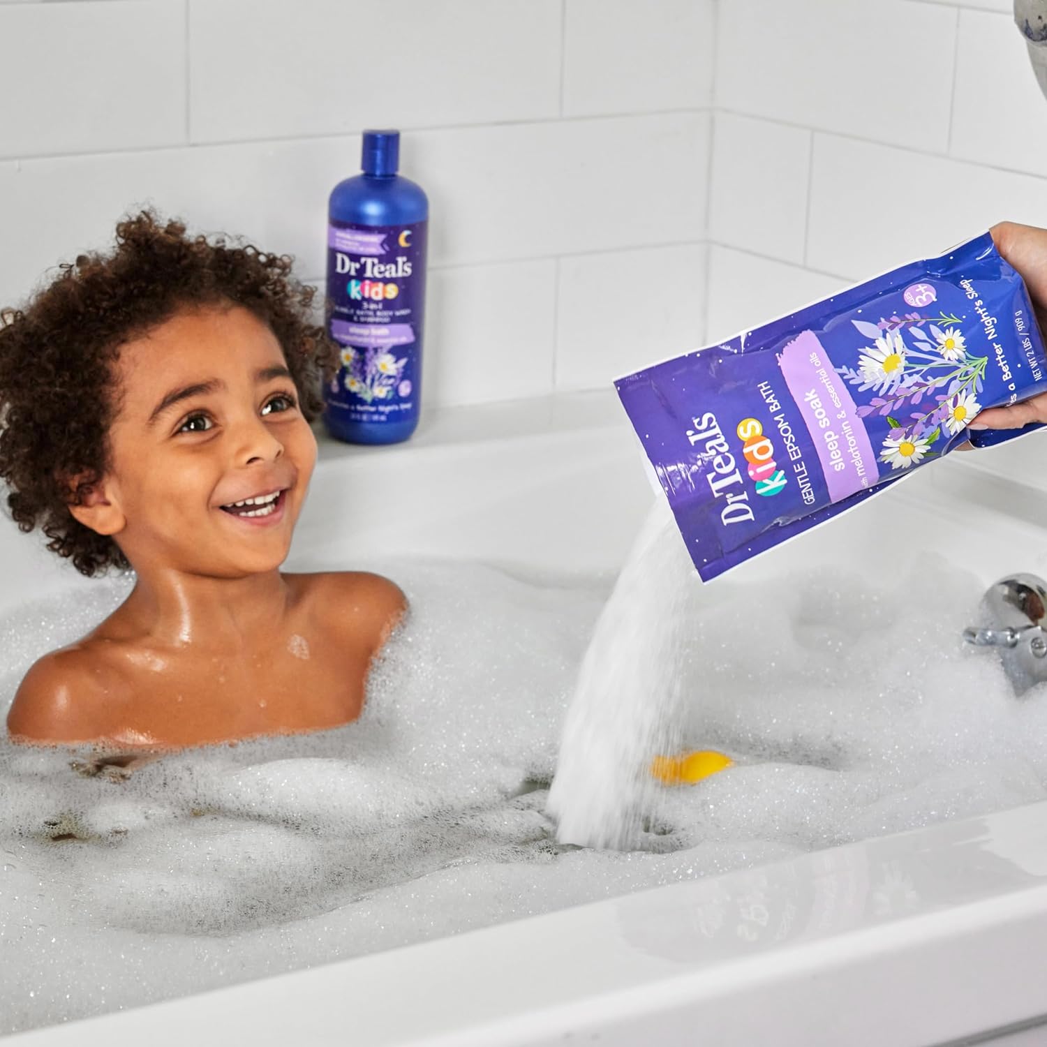 Dr Teal's Kids Gentle Epsom Salt Soak, Sleep Blend with Melatonin, Lavender & Chamomile Essential Oil, 2 lbs (Pack of 3) (Packaging May Vary)