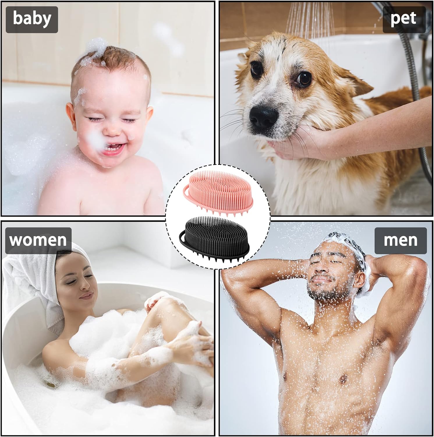 2-in-1 Silicone Body &amp; Scalp Brush