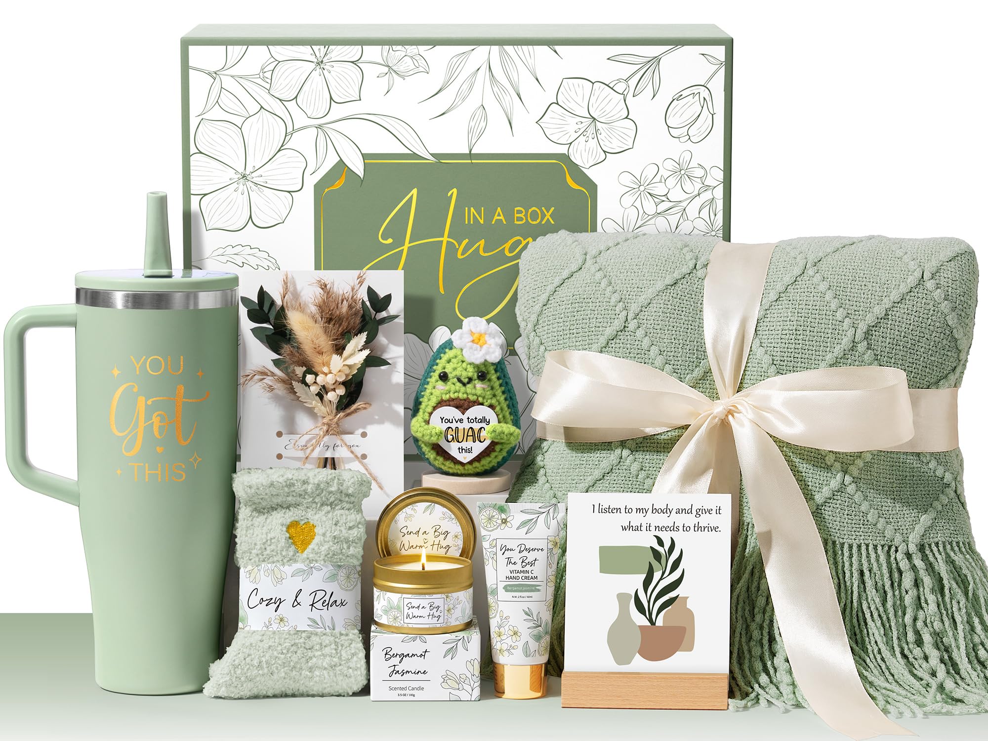 Luxury Gift Basket for Women Basket for Women – Luxury Self Care Spa Set with Blanket, Tumbler & Relaxing Essentials.