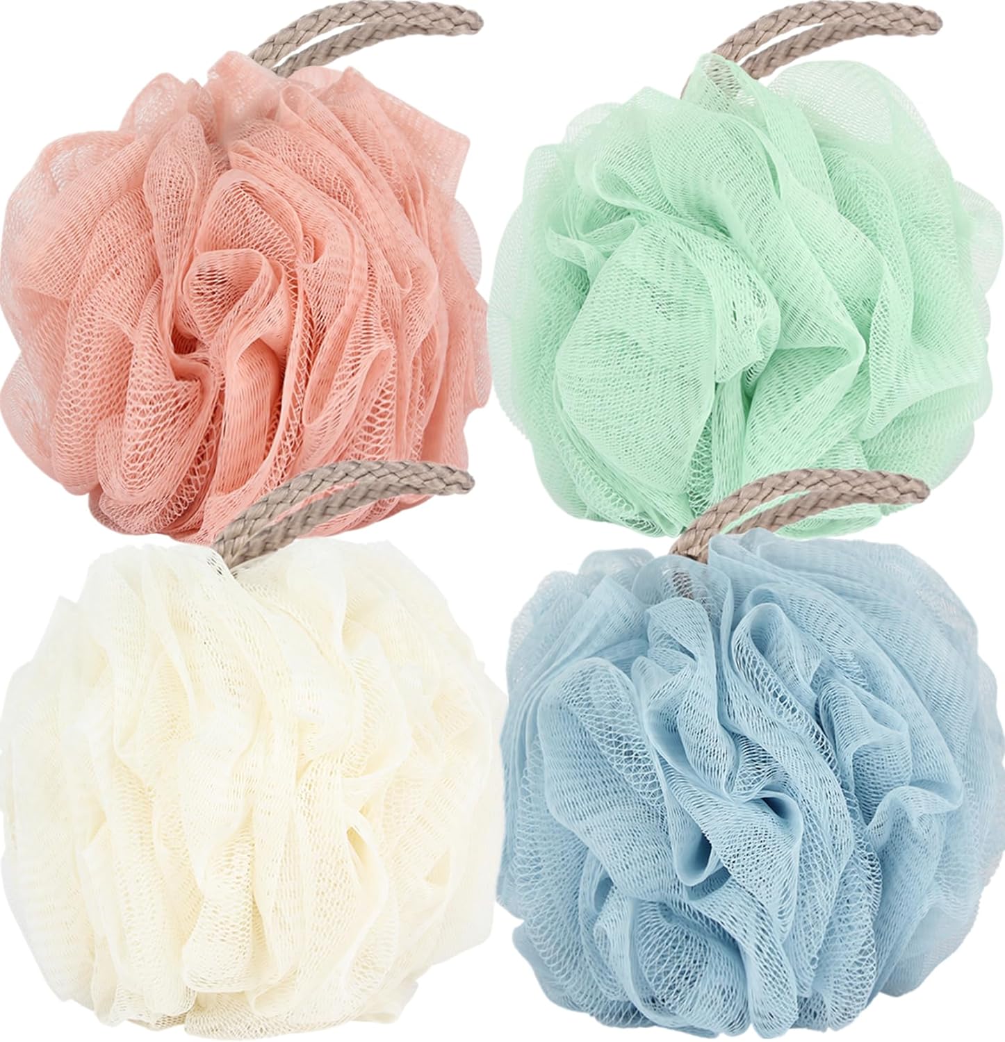 Mesh Shower Loofah Sponge Set (4 Colors)