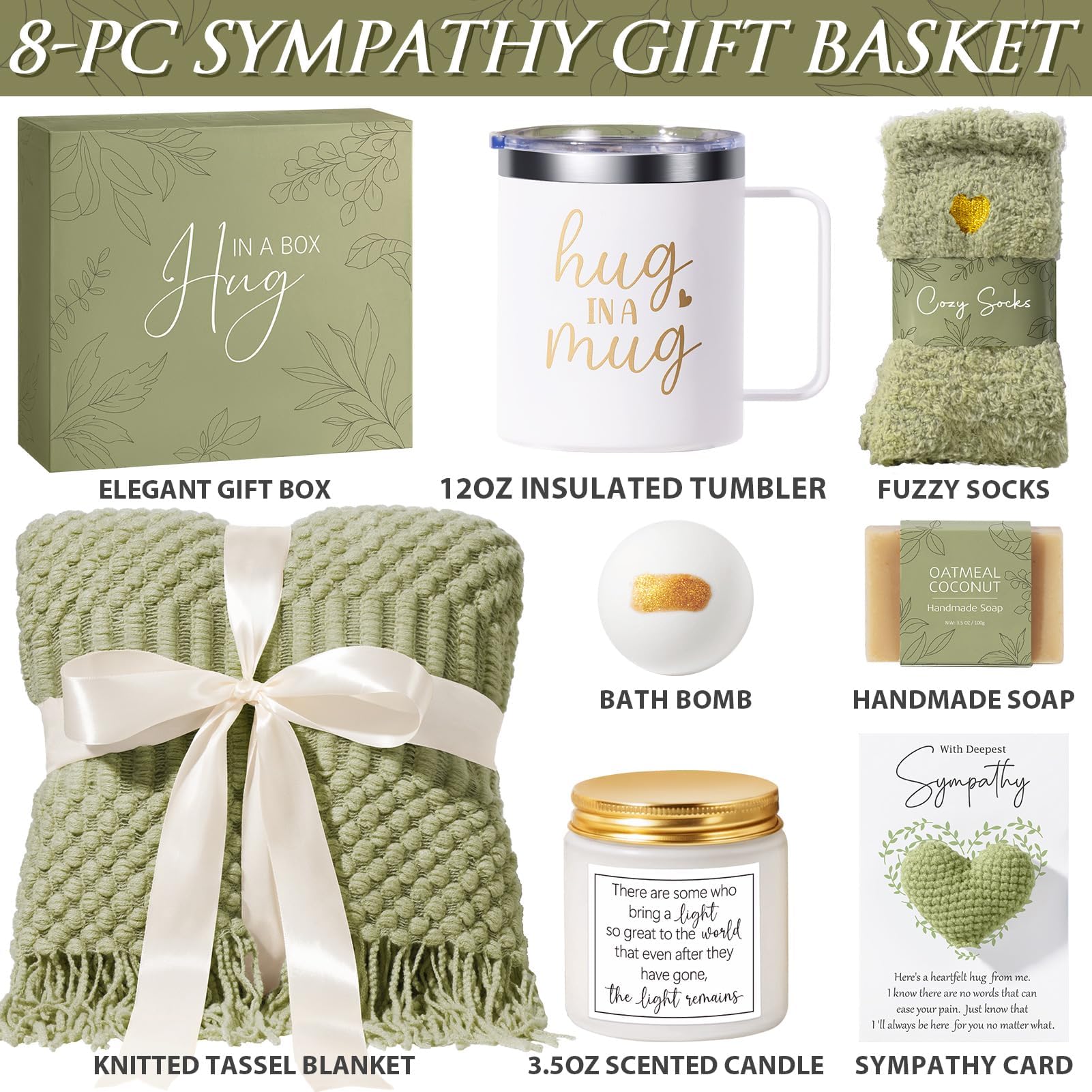 Thinking of You Gift Basket for Women – Comfort Care Package with Blanket, Tumbler & Relaxation Essentials