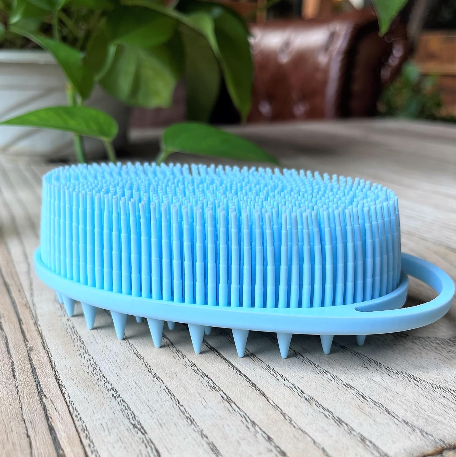 Premium Sensory Brush for Kids or Autism,Soft Silicone Body Scrubber,2 in 1 Sensory Room Occupational Therapy Sensory Brushes,Silicone Loofah,Pets Shower Brush Bath Brush Shampoo Brush(Whale-Teal)