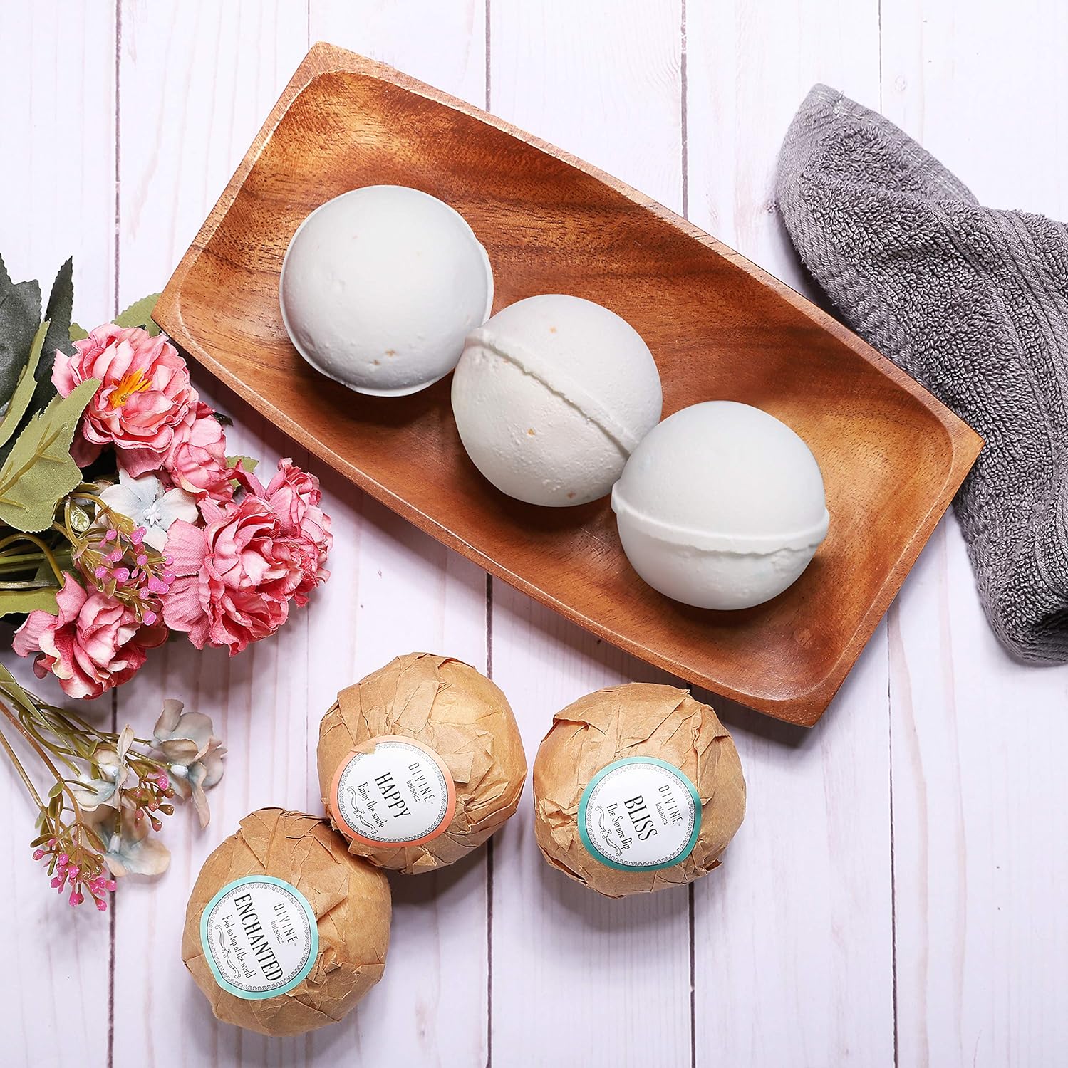 6 XL USA Made Essential Oils Bath Bombs Gift Set - Organic Coconut Oil and Shea Butter - Bath Bombs for Women - Perfect for Bubble & Spa Bath - Christmas Gifts for Women