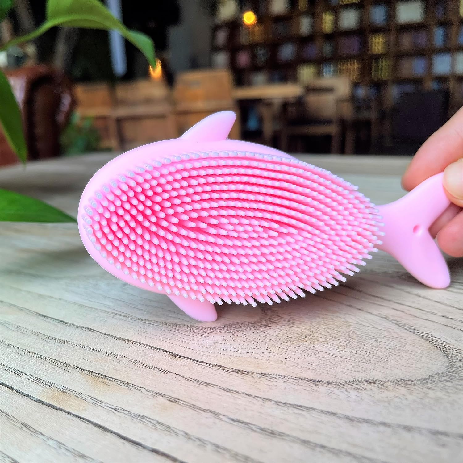 Premium Sensory Brush for Kids or Autism,Soft Silicone Body Scrubber,2 in 1 Sensory Room Occupational Therapy Sensory Brushes,Silicone Loofah,Pets Shower Brush Bath Brush Shampoo Brush(Whale-Teal)