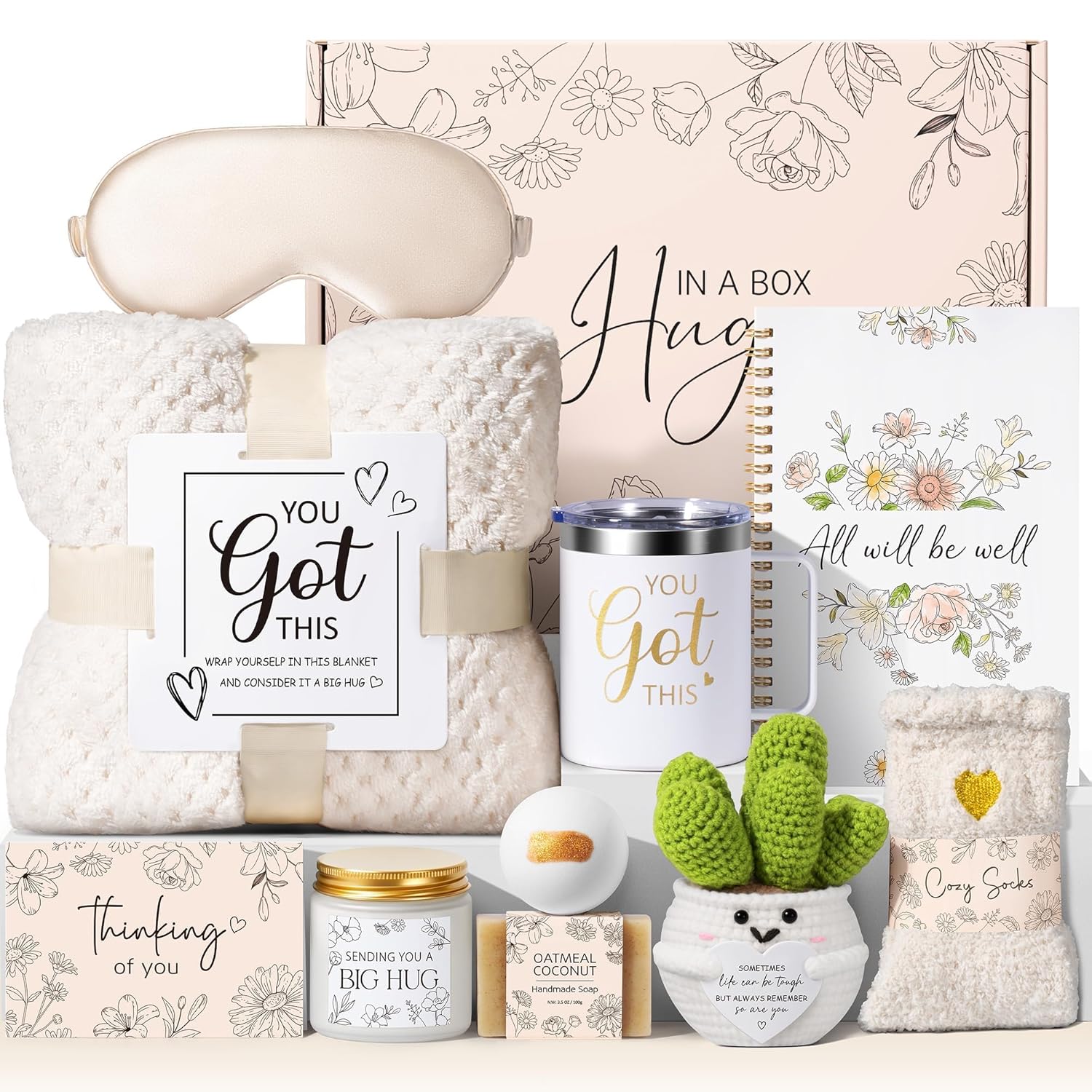 Self Care Gift Basket for Women – Wellness Spa Gift Set with Blanket, Tumbler & Relaxing Essentials