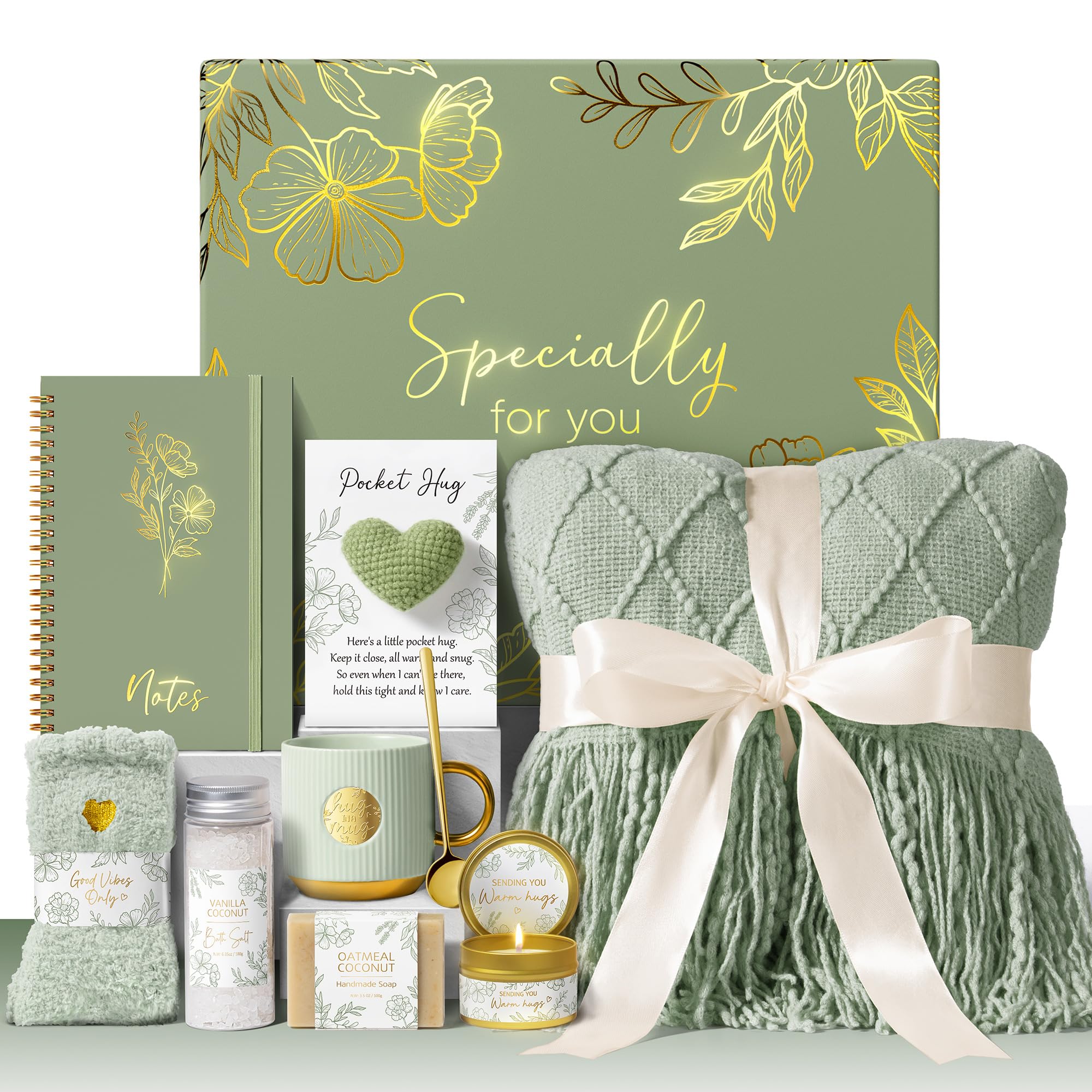 Luxury Self Care Gift Basket for Women – Premium Spa Gift Set with Blanket, Candle & Cozy Essential